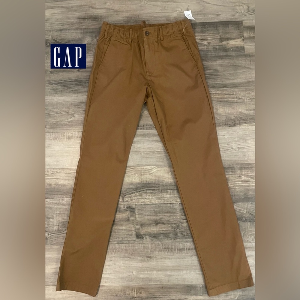 Men's Gap Slim Taper Easy Pants - Palomino Brown - Size XS-Elastic Waist Chinos